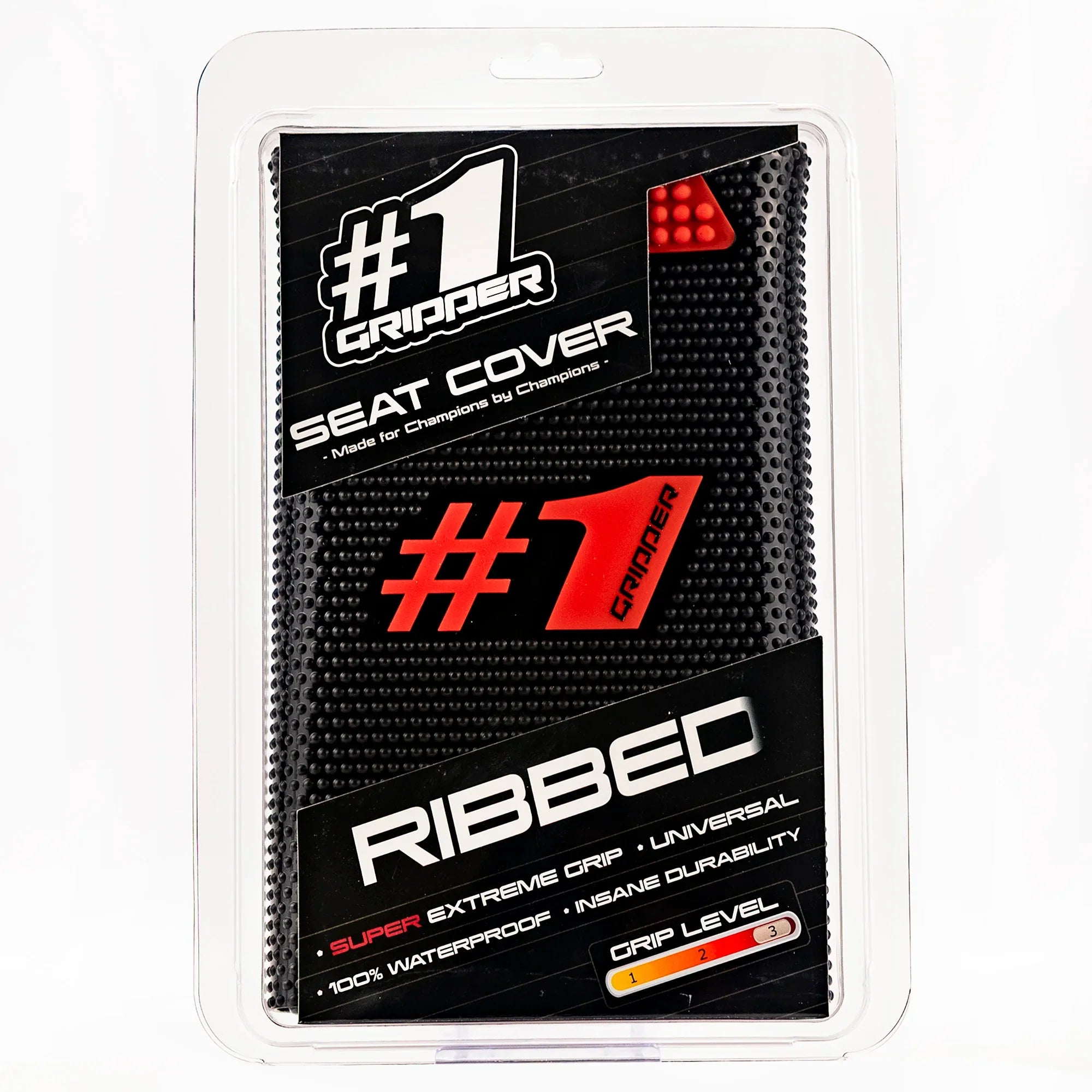 Funda de asiento acanalada - Negro/Rojo