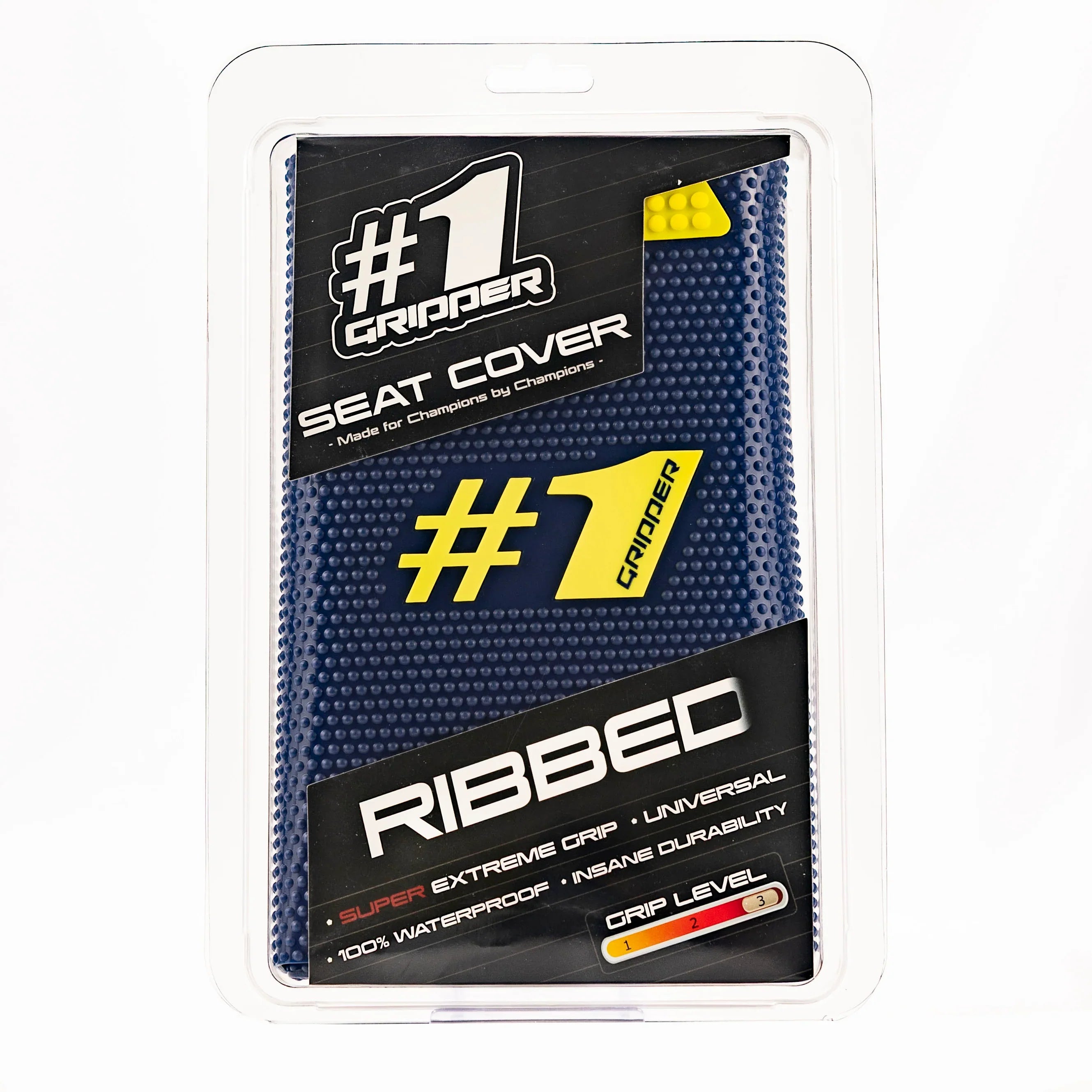 1Gripper RIBBED Seat Cover - Dark Blue/Yellow