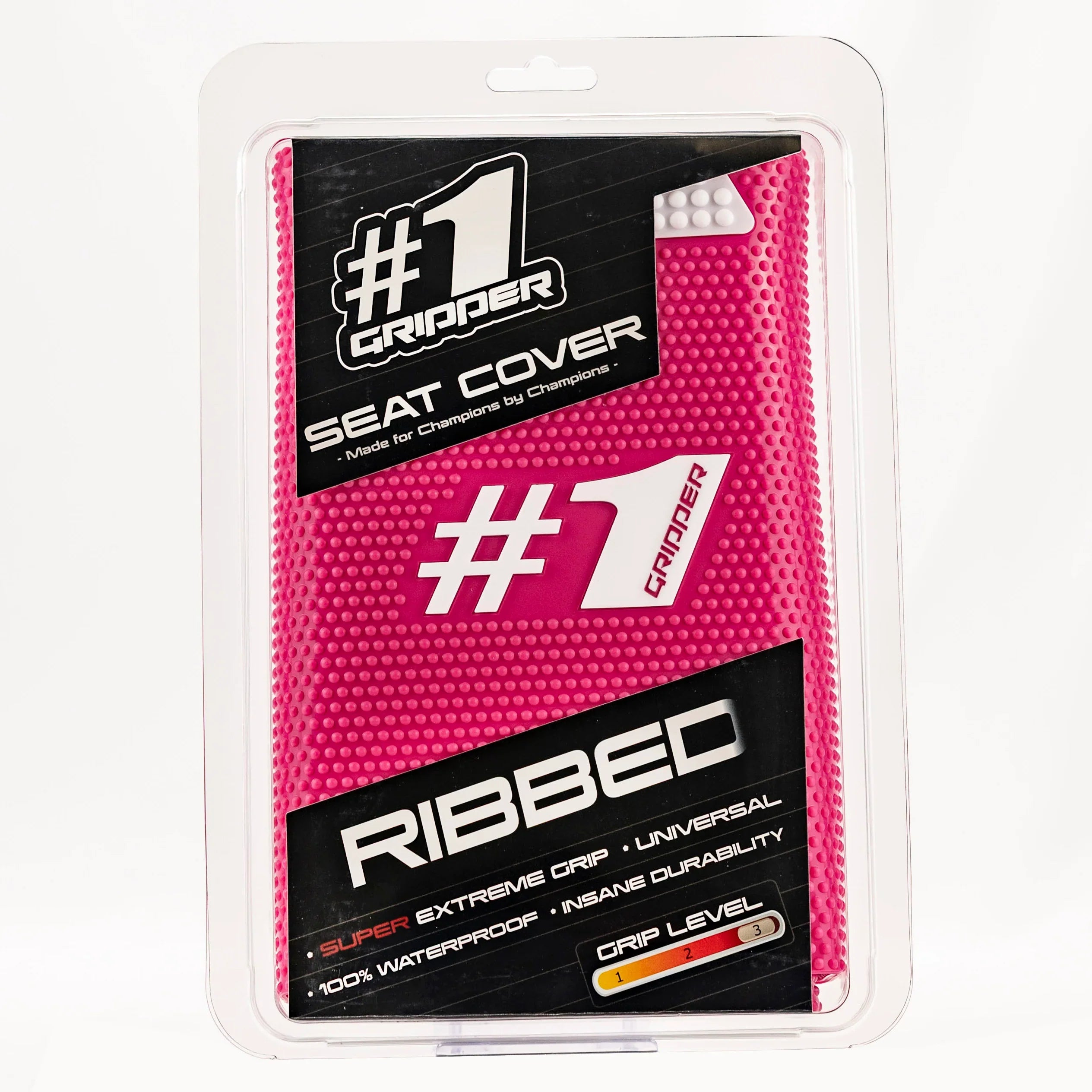 1Gripper RIBBED Seat Cover - Pink/White