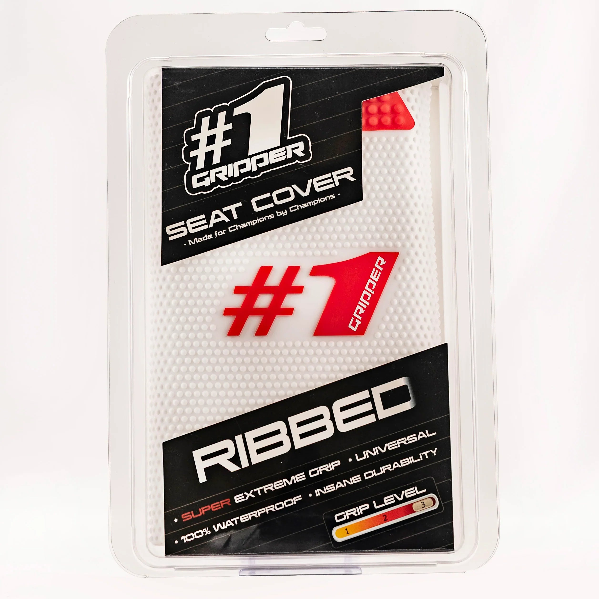 Funda de asiento acanalada Gripper 1 - Blanco/Rojo