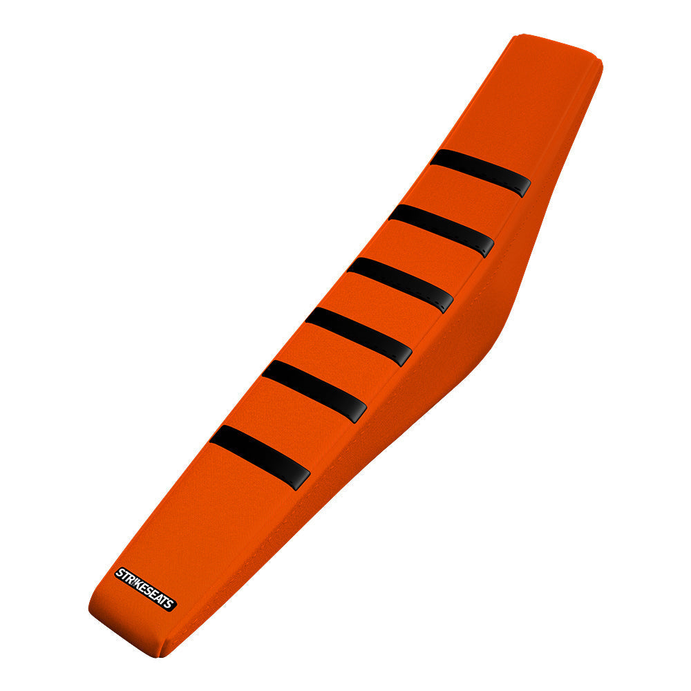 Funda de asiento acanalada con agarre para KTM 50SX 16-23/ 50SX-E 5 20-23 NEGRO/NARANJA/NARANJA
