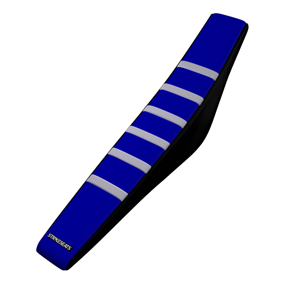 Funda de asiento acanalada con agarre para Yamaha YZ450F 23-24/YZ250F/YZ450FX/WR450F 24 BLANCA/AZUL/NEGRA 